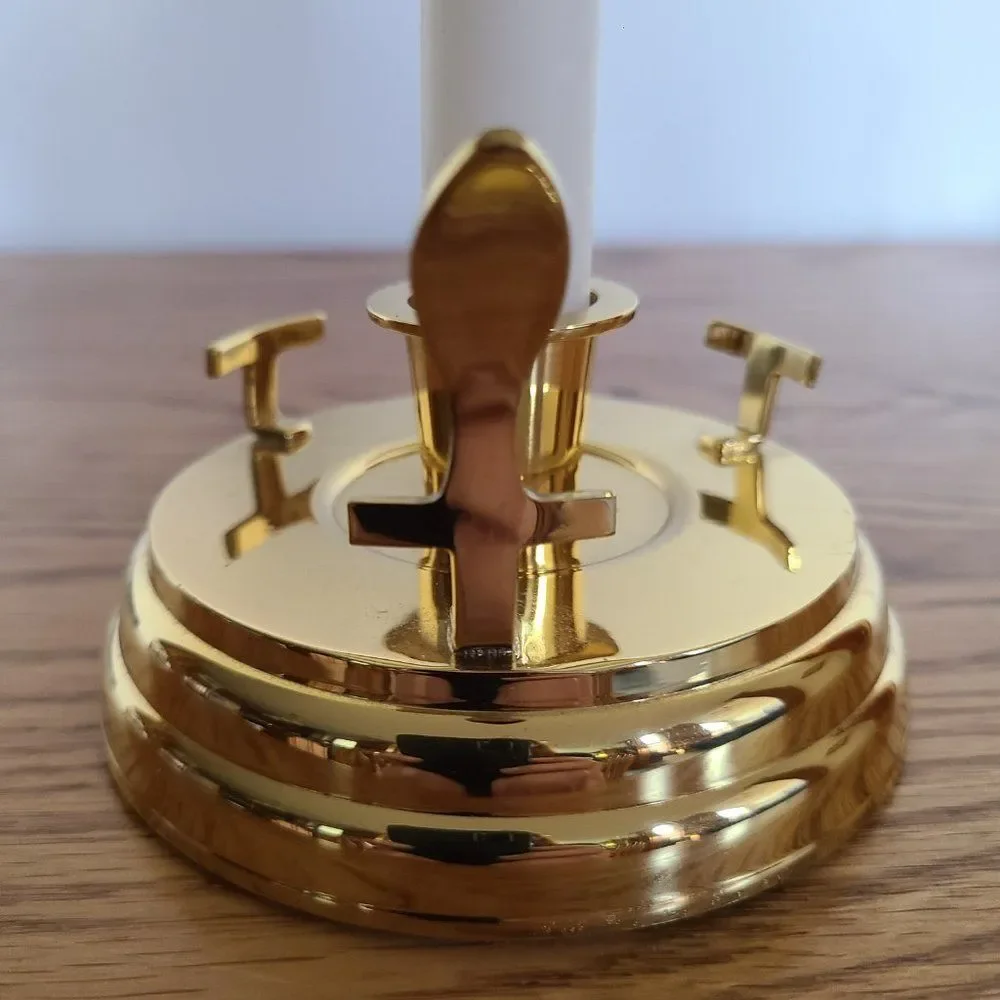 PartyLite Contessa Brass Hurricane Taper Candleholder For Candles / Glass Votive